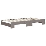 vidaXL Lit de jour avec gigogne et matelas taupe 100x200 cm tissu