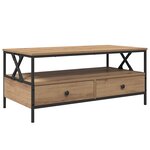 vidaXL Table basse chêne artisanal 100 x 51 x 45 cm Bois d'ingénierie