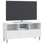vidaXL Meuble TV Blanc 102 x 34 5 x 50 cm Bois d'ingénierie