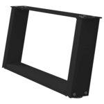 vidaXL Pieds de table basse en U  2 pièces  noir  60 x (30-31) cm  acier