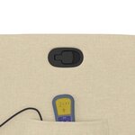 vidaXL Fauteuil de massage inclinable Crème Tissu