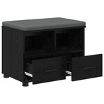 vidaXL Banc d'entrée avec coussin Chêne noir 60 x 38 x 46 cm