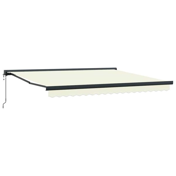 vidaXL Auvent rétractable crème 4x3 m tissu et aluminium