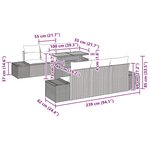 vidaXL Ensemble de salle à manger pour jardin 8 Pièces Beige  Gris