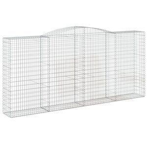 vidaXL Panier de gabions arqué 400x50x180/200 cm Fer galvanisé