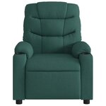vidaXL Fauteuil de massage inclinable électrique Vert foncé Tissu