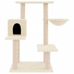 vidaXL Arbre à chat avec griffoirs en sisal crème 82 5 cm