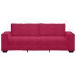 vidaXL Canapé à 3 places Rouge bordeaux 180 cm Velours