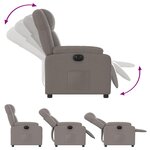 vidaXL Fauteuil inclinable électrique Taupe Tissu