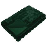 vidaXL Couverture en Fourrure de Lapin Synthétique Olite Vert foncé