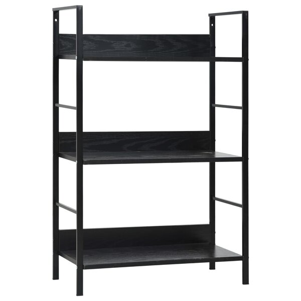 vidaXL Bibliothèque à 3 niveaux noir 60x27 6x90 5 cm bois d'ingénierie