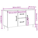 vidaXL Buffet vieux bois 100x36x60 cm bois d'ingénierie