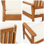 vidaXL Banc de jardin avec coussin Marron Bois d'acacia massif