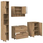 vidaXL Ensemble de mobilier de salle de bain 4 Pièces Chêne artisanal