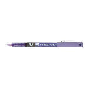 Stylo roller hi-tecpoint v5 encre liquide pte fine violet x 12 pilot