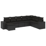 vidaXL Salon de jardin 8 Pièces avec coussins noir résine tressée