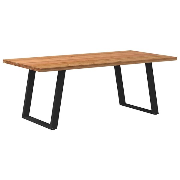 vidaXL Table à manger marron clair bois de chêne massif rectangulaire