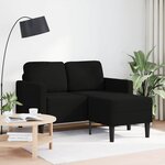 vidaXL Canapé 2 places avec méridienne en L noir 125 cm tissu
