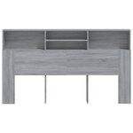vidaXL Armoire de tête de lit Sonoma gris 180x19x103 5 cm