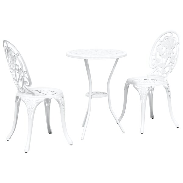 Ensemble de Bistro de Jardin 3 Pièces vidaXL en Aluminium Blanc