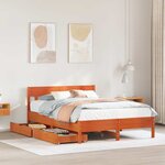 vidaXL Cadre de lit sans matelas cire marron 140x190cm bois pin massif