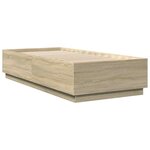 vidaXL Cadre de lit sans matelas chêne sonoma 100x200 cm