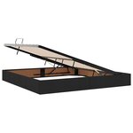 vidaXL Lit de rangement LED avec matelas Noir 200 x 200 cm Tissu