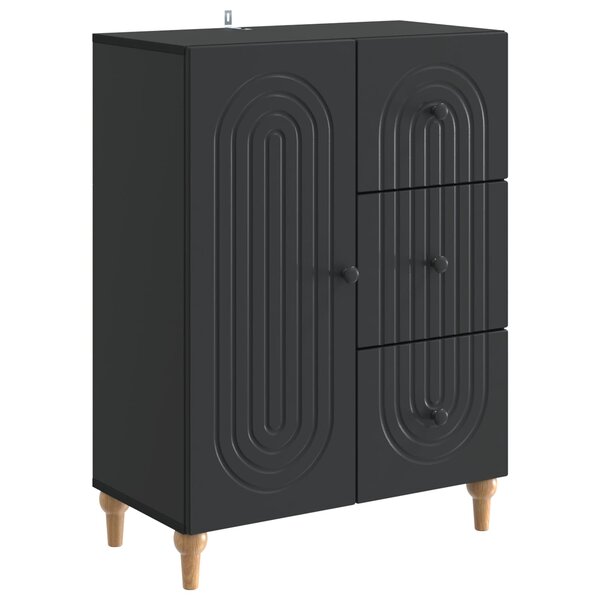 vidaXL Buffet avec tiroir Noir 66 x 34 5 x 90 cm Bois d'ingénierie
