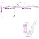 vidaXL Parasol de jardin mural anthracite 247 cm