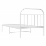 vidaXL Cadre de lit métal sans matelas et tête de lit blanc 107x203 cm