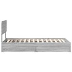 vidaXL Lit de Rangement Gris Sonoma 90 x 200 cm Bois d'ingénierie
