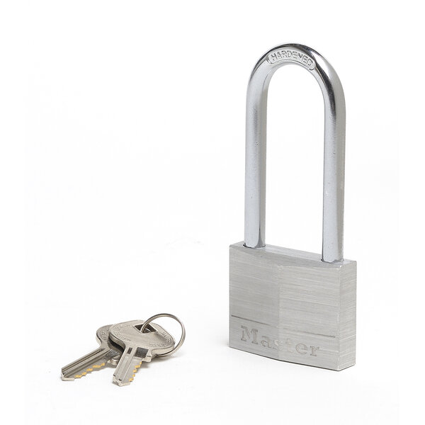 Cadenas à Clé en Aluminium Massif avec Anse Longue  Gris  5 x 10 7 x 1 4 cm
