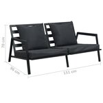 vidaXL Salon de jardin 4 Pièces avec coussins Aluminium Gris foncé