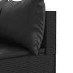 vidaXL Salon de jardin 9 Pièces avec coussins Noir Résine tressée
