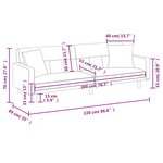 vidaXL Canapé-lit avec coussins jaune clair tissu