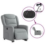 vidaXL Fauteuil inclinable électrique gris clair tissu