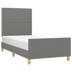 vidaXL Cadre de lit sans matelas gris foncé 90x200 cm tissu