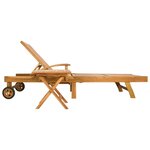 vidaXL Transat avec Table Bois de teck massif Marron