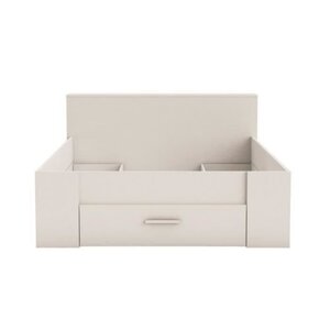Lit adulte contemporain blanc mat - 140 x 190 cm