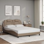 vidaXL Cadre de lit Viana avec LED sans matelas cappuccino 120x200 cm
