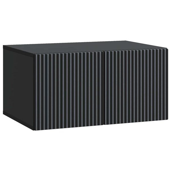 vidaXL Meuble TV mural Noir 59 5 x 41 x 30 cm Bois d'ingénierie