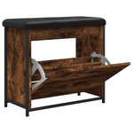 vidaXL Banc à chaussures avec tiroir rabattable chêne fumé 62x32x56 cm