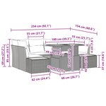 vidaXL Ensemble de canapé de jardin 7 Pièces Noir Poly rotin