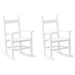 vidaXL Chaises à bascule enfants lot de 2 blanc bois peuplier massif