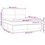 vidaXL Sommier à lattes de lit avec matelas Noir 160x200 cm Tissu