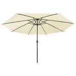vidaXL Parasol de jardin avec lumières LED et mât en métal 400cm sable
