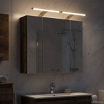 vidaXL Armoire Miroir de Salle de Bain Chêne fumé 60 x 14 5 x 50 cm
