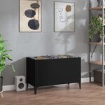 vidaXL Armoire à disques noir 74 5x38x48 cm bois d'ingénierie