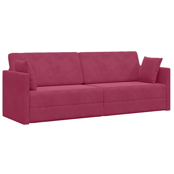 vidaXL Canapé-lit Bordeaux 213 x 76 x 77 cm Velours