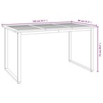 vidaXL Table de jardin et pieds en forme de U 140x80x75 cm bois acacia